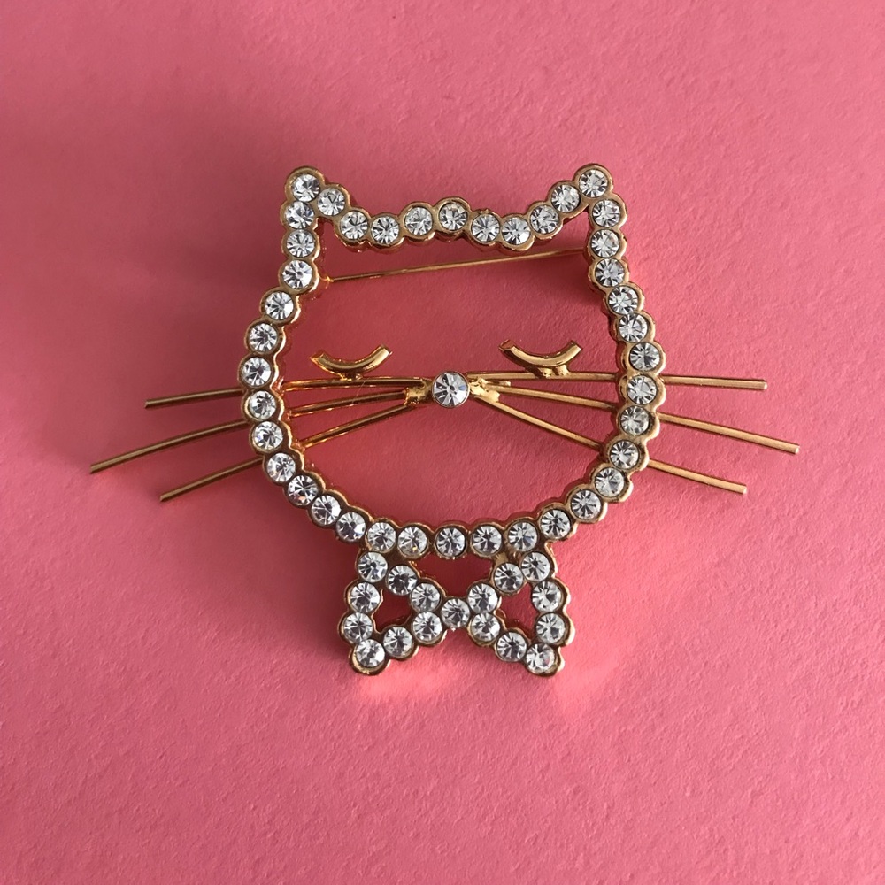 Avon diamond cat pin